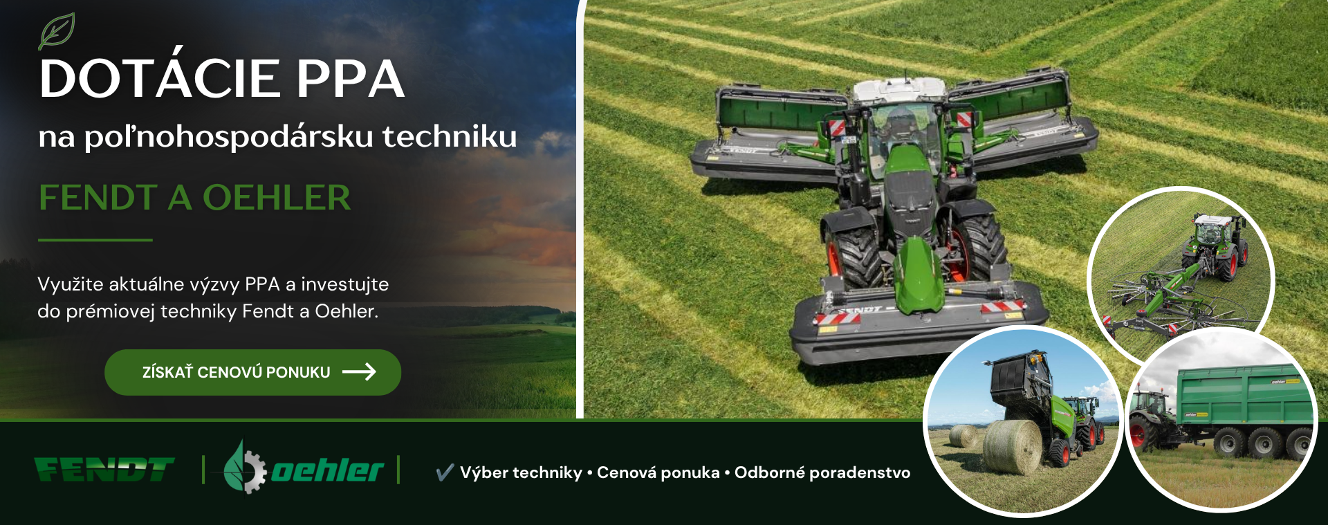 Dotácie PPA na poľnohospodársku techniku Fendt a Oehler